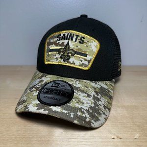 New Orleans Saints Baseball Hat Cap New Era 9Forty Snapback Salute to Service